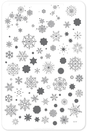 In the Frosty Air (CjS C-24) Steel Nail Art Stamping Plate 14 x 9 Clear Jelly Stamper 
