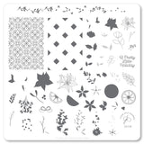A Pretty Little Holiday (CjSC-33) Steel Nail Art Stamping Plate 8 x 8 Clear Jelly Stamper 
