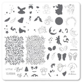 Angelic (CjS C-37) Steel Nail Art Stamping Plate 8 x 8 Clear Jelly Stamper 