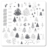 Oh Christmas Tree! (CjSC-44) Steel Nail Art Stamping Plate 8 x 8 Clear Jelly Stamper 