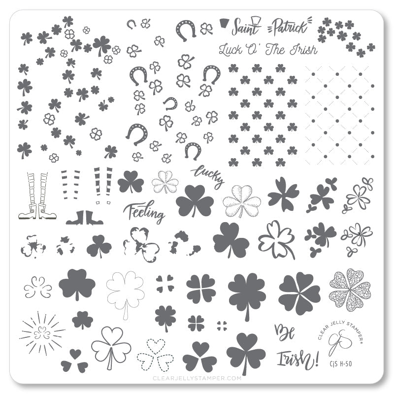 Feeling Lucky? (CjSH-50) Steel Stamping Plate 8 x 8 Clear Jelly Stamper 