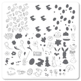 Cartoony Easter (CjSH-52) Steel Nail Art Layered Stamping Plate