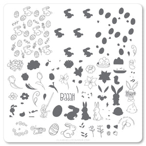 Cartoony Easter (CjSH-52) Steel Nail Art Layered Stamping Plate