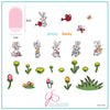 Groovy Bunny (CjSH-66) Steel Stamping Plate 8 x 8 Clear Jelly Stamper Plate 