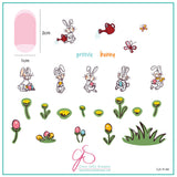 Groovy Bunny (CjSH-66) Steel Stamping Plate 8 x 8 Clear Jelly Stamper Plate 