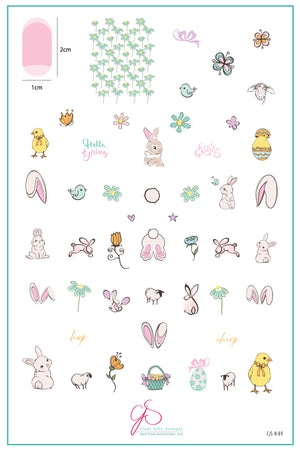 Bunny & Friends (CjSH-89) Steel Nail Art Stamping Plate