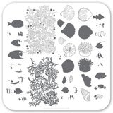 Suzie's Underwater Tropical (CjS LC-49) Steel Stamping Plate 6x6 Clear Jelly Stamper 