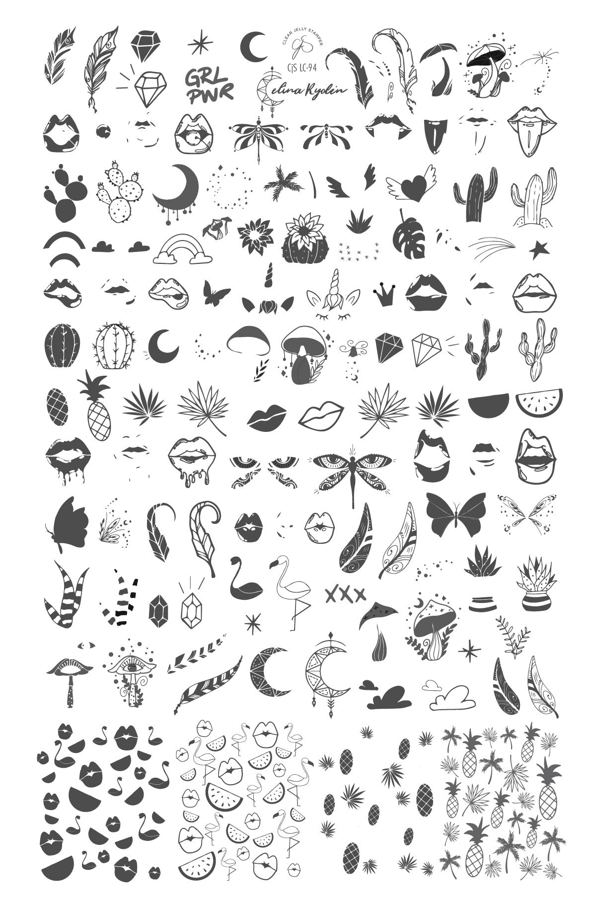 Celina Ryden - One (CjSLC-94) Steel Nail Art Stamping Plate