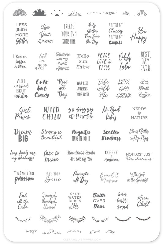 Quote-A-Licious (CjS LC-41) Steel Stamping Plate 14 x 9 Clear Jelly Stamper 