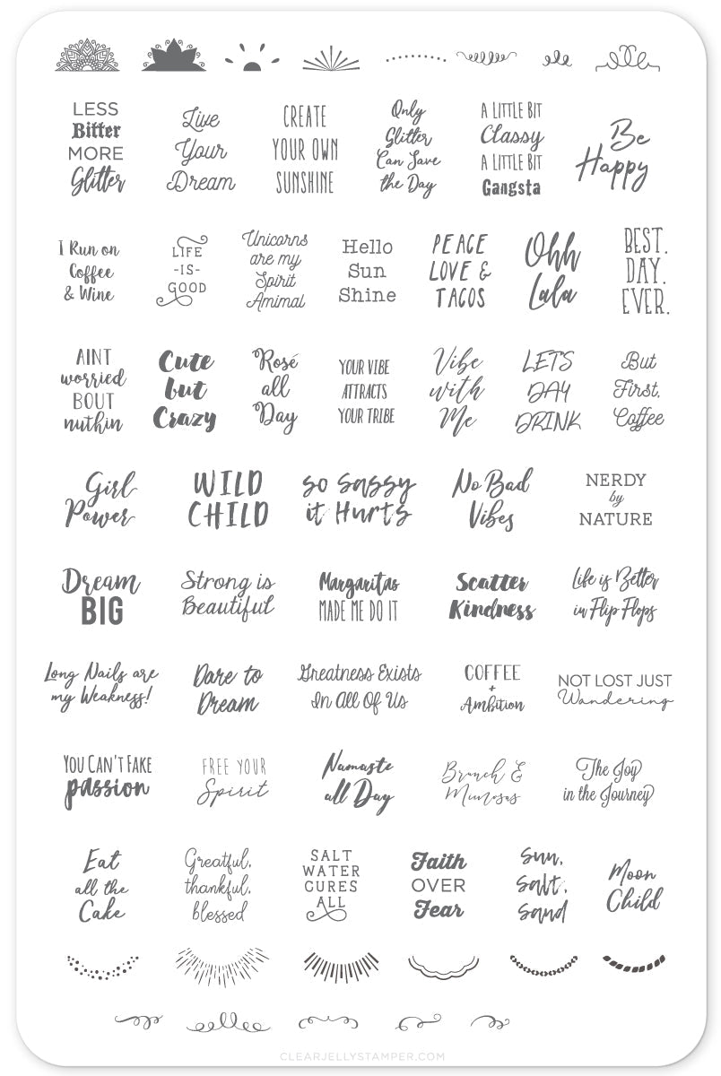 Quote-A-Licious (CjS LC-41) Steel Stamping Plate 14 x 9 Clear Jelly Stamper 
