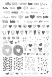 LoVe Notes (CjS V-12) Steel Stamping Plate 14 x 9 Clear Jelly Stamper 