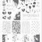  layered-nail-art-stamping-plate-showing-colorful-designs-of-barbed-wire-devil-hearts-and-blood