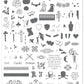 layered-nail-art-stamping-plate-showing-designs-of-romeo-juliet-hearts-swords-rings-roses-words-for-nail-art