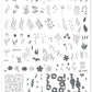 cjs-layered-nail-art-stamping-plate-showing-designs-of-flowers-leaves-and-words-for-nail-art