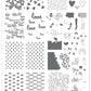 layered-nail-art-stamping-plate-showing-colorful-designs-of-hearts-chrubs-cartoon-couples-and-words-for-nail-art