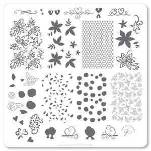 Lace & Floral (CjSV-25) Steel Stamping Plate 8 x 8 Clear Jelly Stamper 