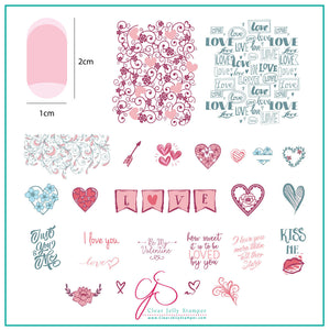 How Sweet it is to be Loved by You (CjSV-28) Steel Stamping Plate 8 x 8 Clear Jelly Stamper Plate 