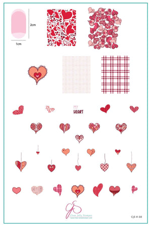 Millions of Hearts (CjSV-30) Steel Nail Art Stamping Plate
