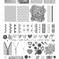 layered-nail-art-stamping-plate-with-colorful-designs-of-lace-leather-hearts-and-flowers