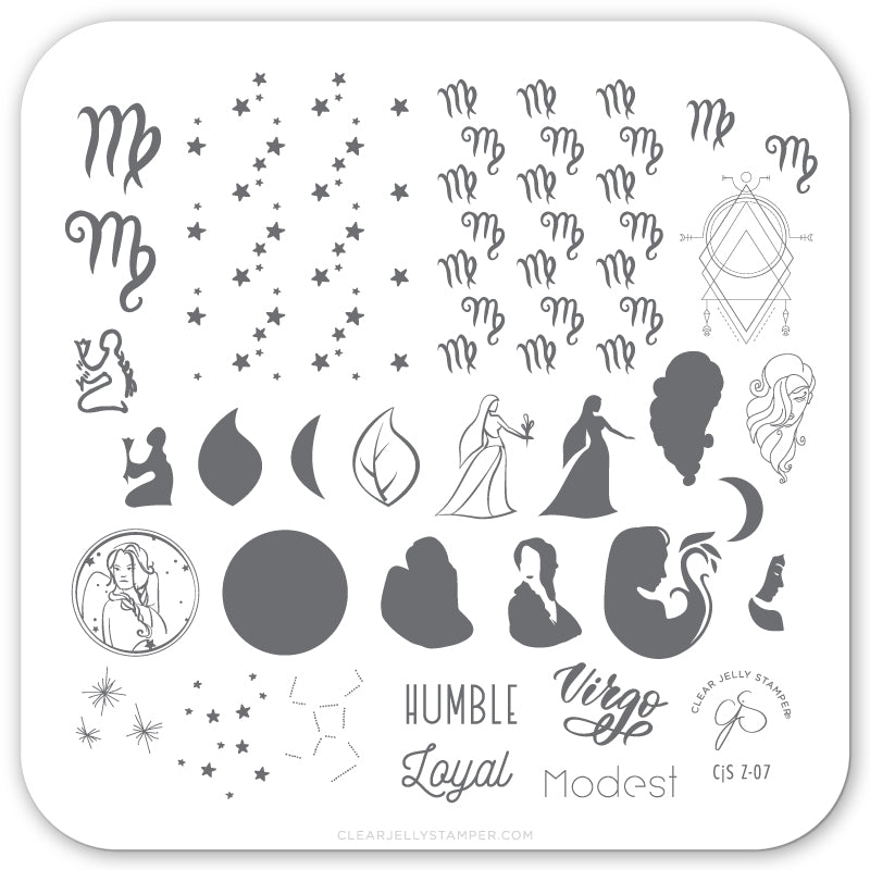 Virgo (CjSZ-07) Steel Stamping Plate 6x6 Clear Jelly Stamper 