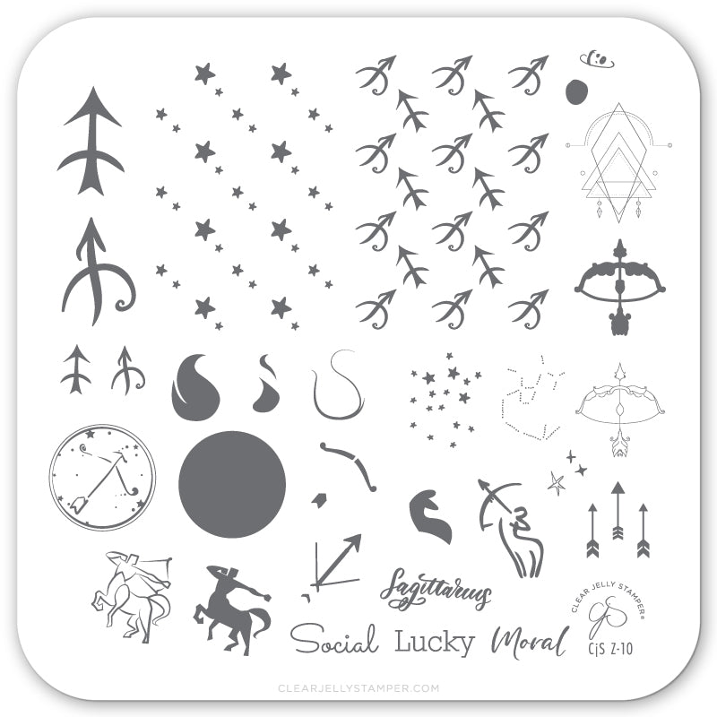 Sagittarius (CjSZ-10) Steel Stamping Plate 6x6 Clear Jelly Stamper 