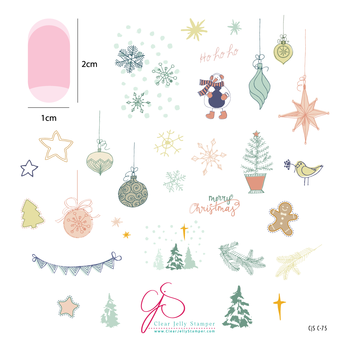 Patchwork Holiday (CjSC-75) Steel Nail Art Stamping Plate