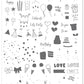 Party time! (CJS H-34) Steel Stamping Plate 14 x 9 Clear Jelly Stamper 