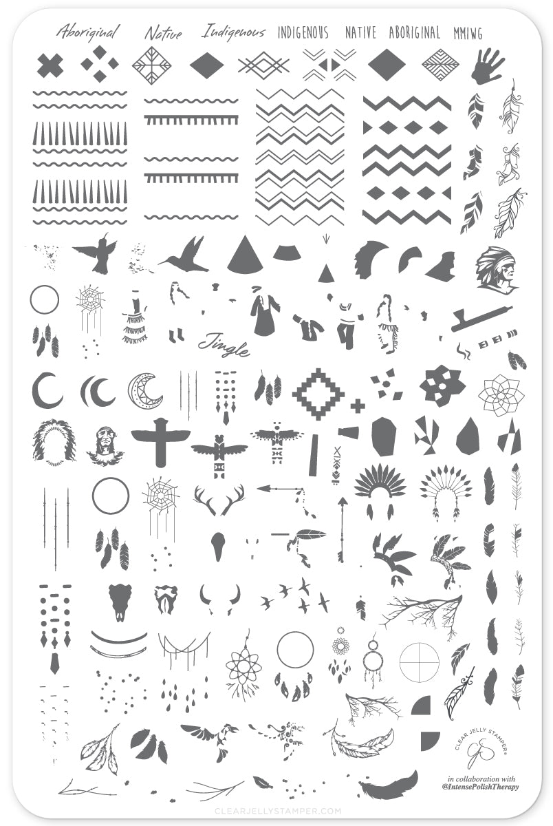 Idle No More by Anita Angel(CjSLC-06) Steel Nail Art Stamping Plate 14 x 9 Clear Jelly Stamper 
