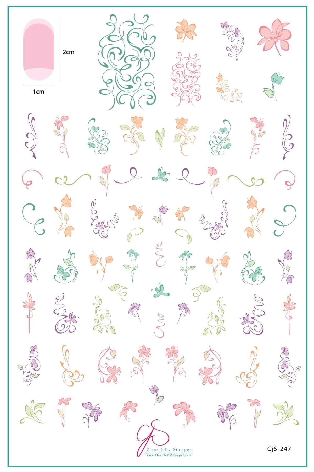 layered-nail-art-stamping-plate-inspo-card-with-colorful-designs-of-flowers-swirls