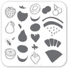 Fruit anyone? (CjS-63) Steel Nail Art Stamping Plate 6x6 Clear Jelly Stamper 