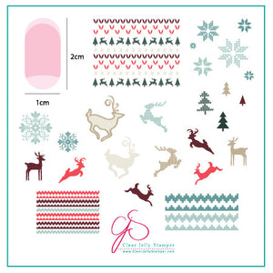 Christmas Sweater (CjSC-02) - Steel Nail Art Stamping Plate 6x6 Clear Jelly Stamper Plate 