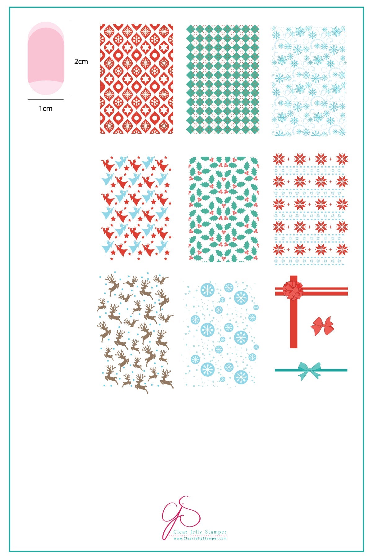Pretty Paper - Retro (CjS C-23) Steel Nail Art Stamping Plate 14 x 9 Clear Jelly Stamper 