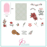 A Pretty Little Holiday (CjSC-33) Steel Nail Art Stamping Plate 8 x 8 Clear Jelly Stamper Plate 
