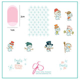 Do You Want to Build a Snowman? (CjS C-40) Steel Nail Art Stamping Plate 6x6 Clear Jelly Stamper 