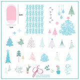 Oh Christmas Tree! (CjSC-44) Steel Nail Art Stamping Plate 8 x 8 Clear Jelly Stamper 