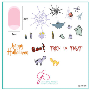 Halloween - Trick OR Treat (CjSH-04) - Steel Stamping Plate 6x6 Clear Jelly Stamper Plate 