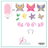 Chrissie Pearce's Butterfly (CjSLC-03) - Steel Nail Art Stamping Plate 6x6 Clear Jelly Stamper Plate 