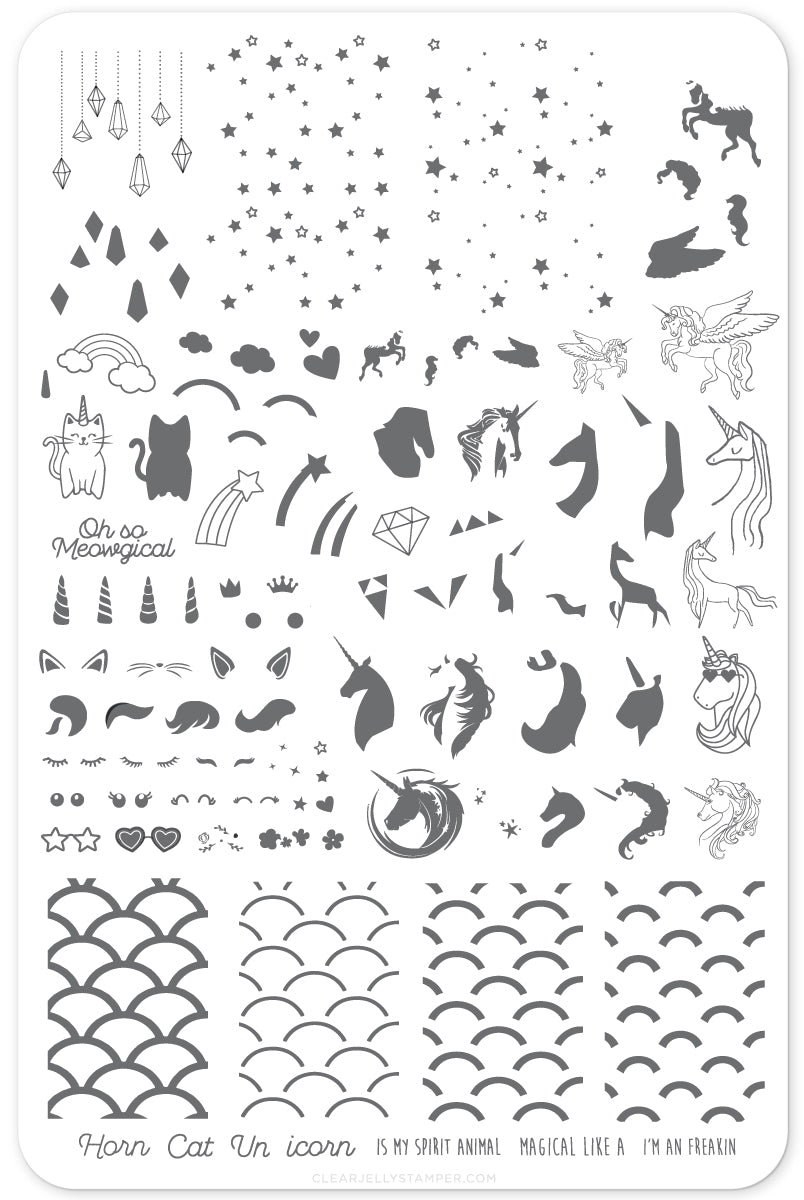 #AlwaysBeAUnicorn (CjS LC-51) Steel Stamping Plate 14 x 9 Clear Jelly Stamper 