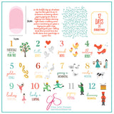 The 12 Days of Christmas (CjSLE02) Steel Nail Art Layered Stamping Plate