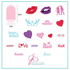 Luscious Lips and Love (CjS V-01) - Steel Stamping Plate 6x6 Clear Jelly Stamper Plate 