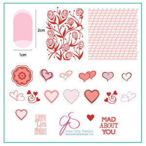 Layers of LoVe (CjS V-04) - Steel Stamping Plate 6x6 Clear Jelly Stamper Plate 