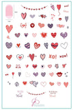 PS:I Heart You! (CjS V-10) Steel Stamping Plate 14 x 9 Clear Jelly Stamper Plate 