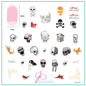 Clattering Bones (CjS-H-81) Steel Nail Art Layered Stamping Plate