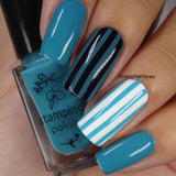#85 Teal me off the Ceiling - Nail Stamping Color (5 Free Formula) Polish Clear Jelly Stamper 