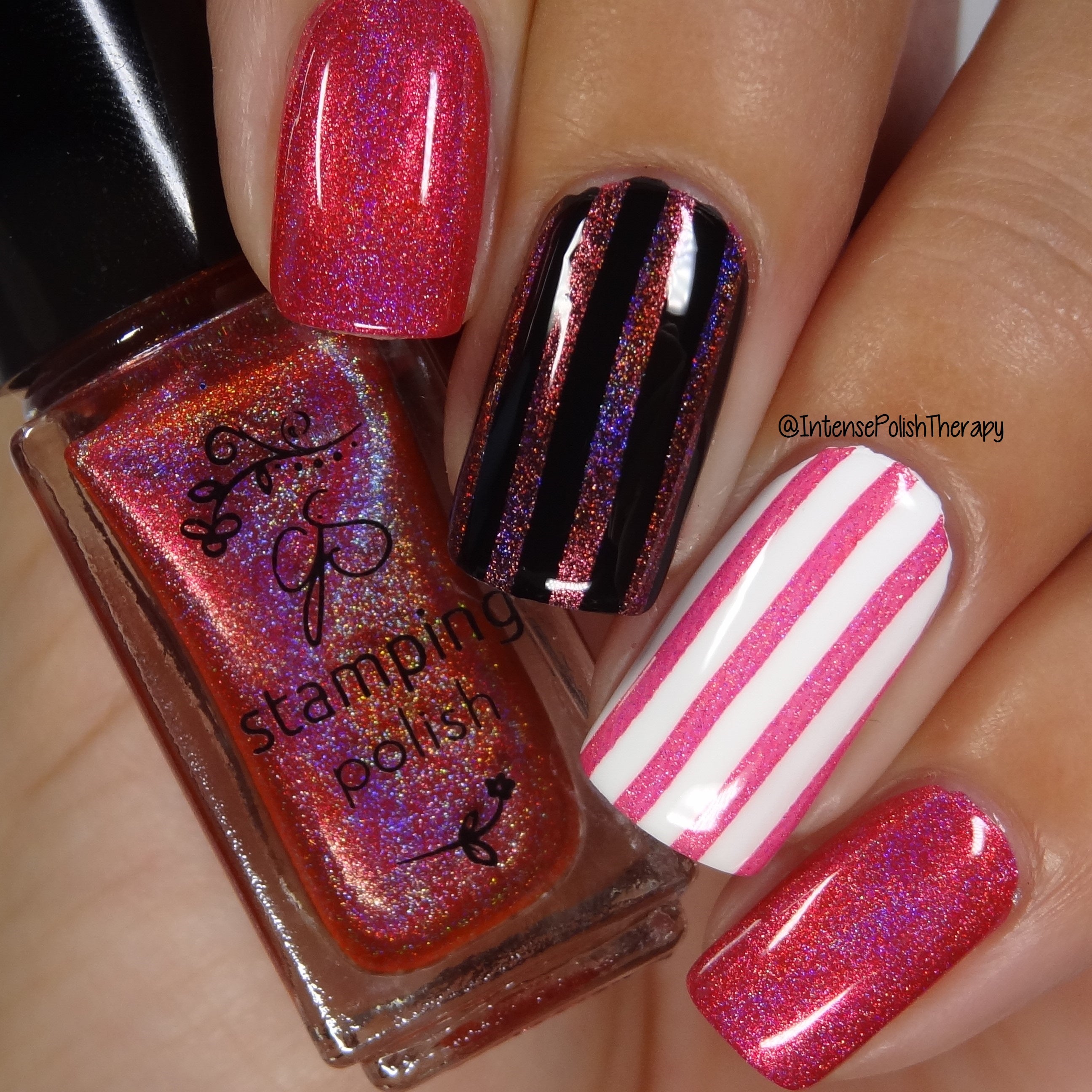 Holo 4 - Sparkling Sangria - Nail Stamping Color (5 Free Formula) Polish Clear Jelly Stamper 