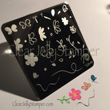 Infinite Flower (CjS-04) - Steel Nail Art Stamping Plate 6x6 Clear Jelly Stamper 