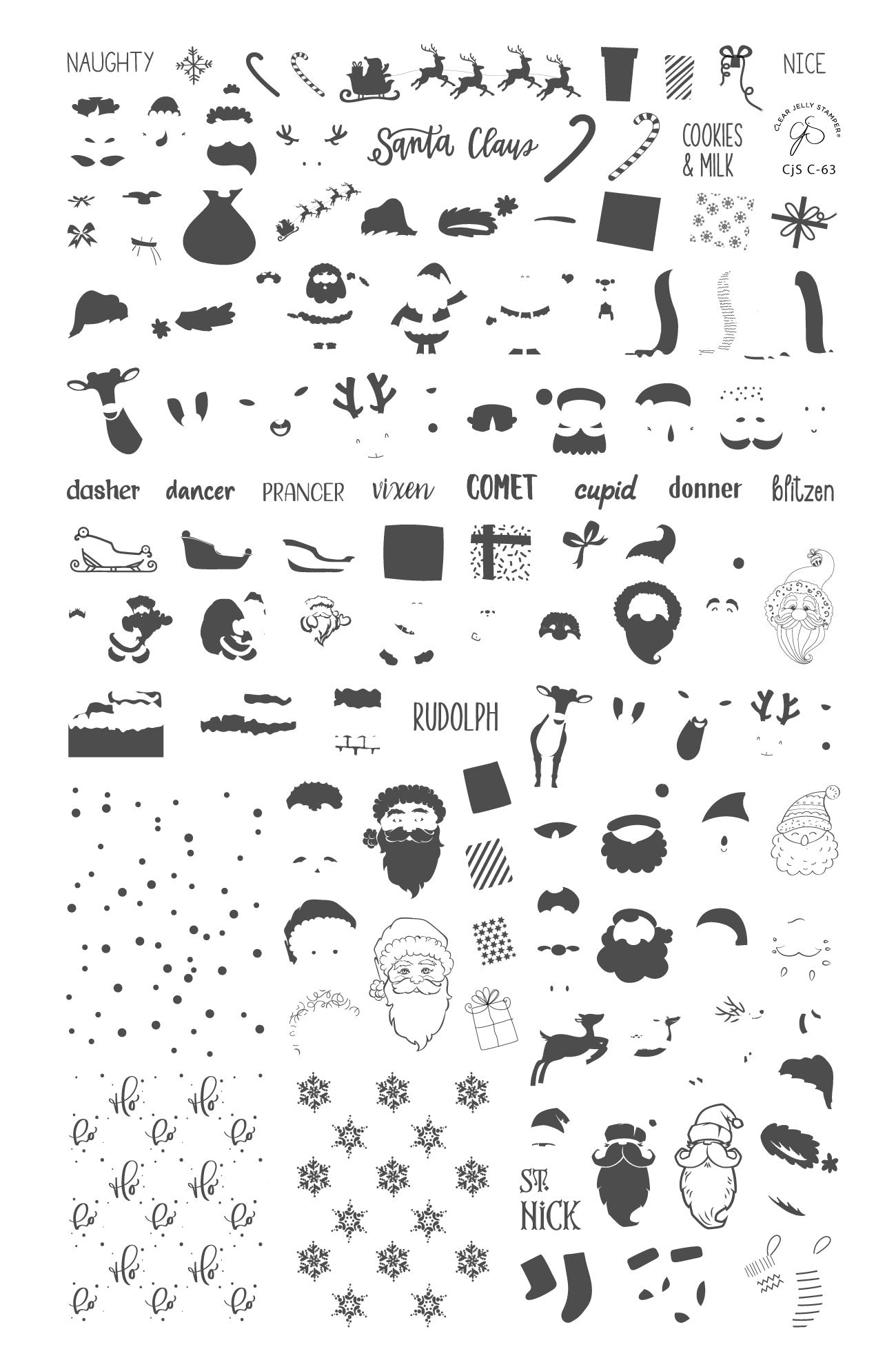 Dear Santa (CjSC-63) Etched Nail Art Stamping Plate