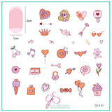 Doodle with Love (CjSV-41) Steel Layered Nail Art Stamping Plate