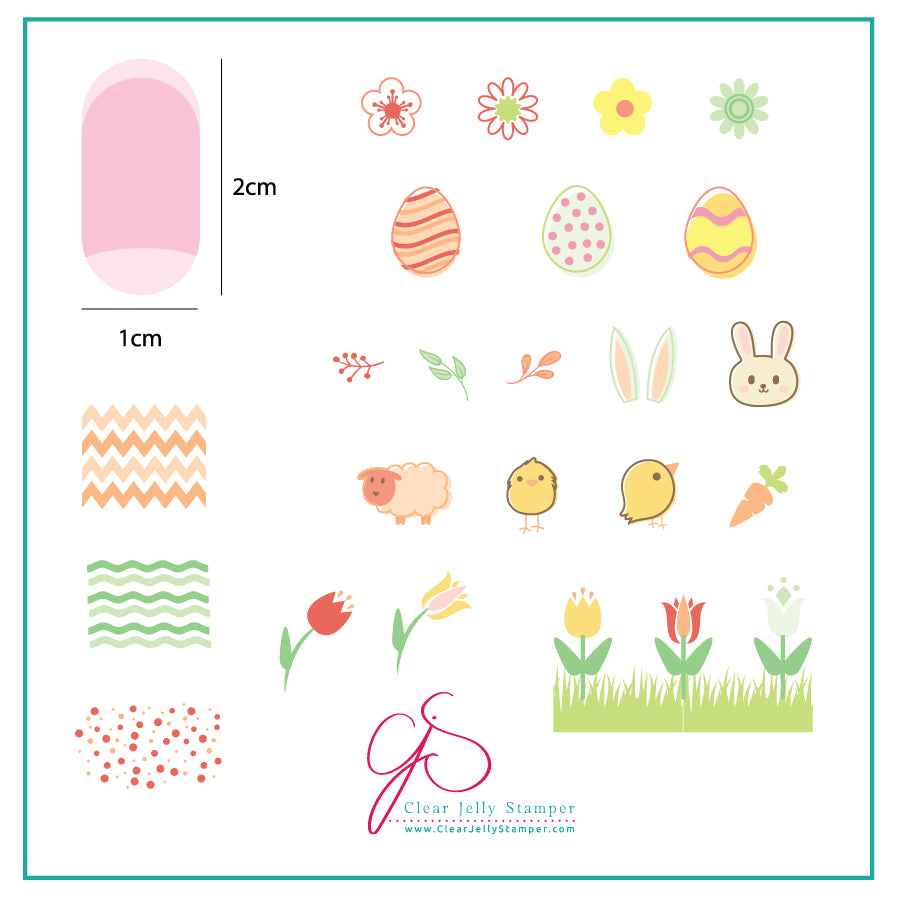 Easter 2 (CjSH-07) - Steel Stamping Plate 6x6 Clear Jelly Stamper Plate 