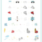 layered-nail-art-stamping-plate-how-to-card-showing-colorful-designs-of-iconic-world-landmarks-planes-travel-equipment-and-words-for-nail-art